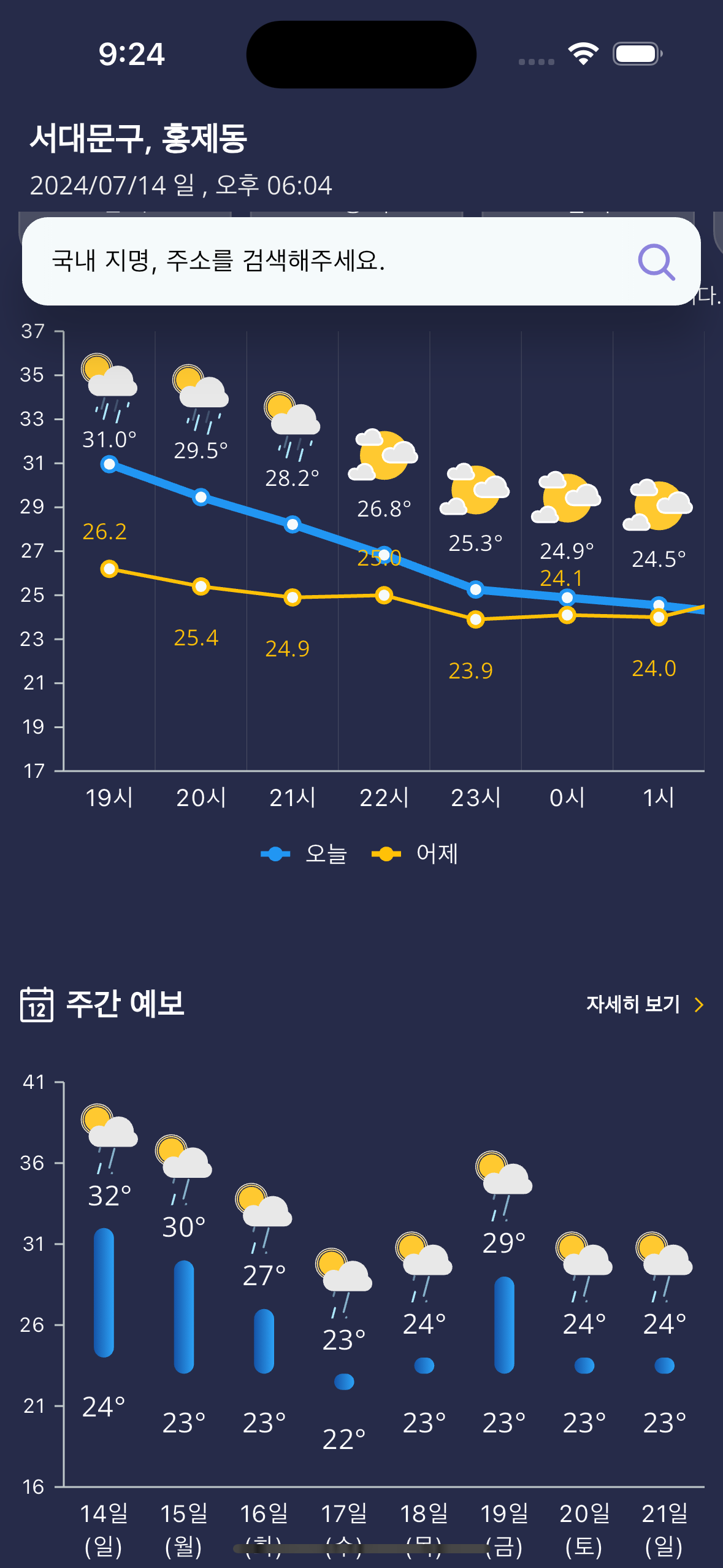 전 세계 날씨 정보